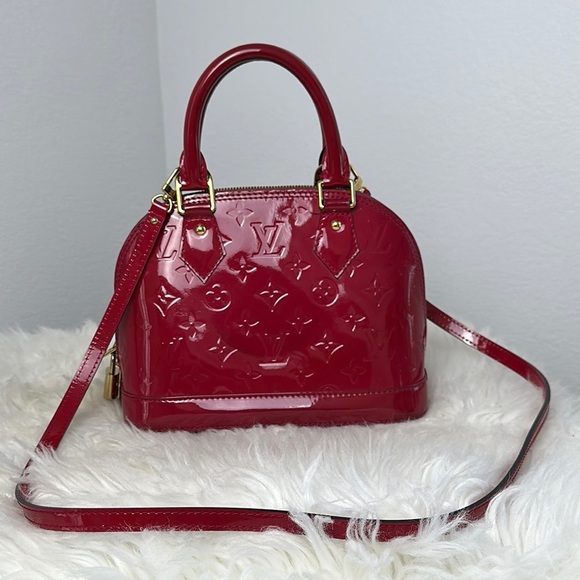 💯Authentic Louis Vuitton Alma BB bag in red monogram vernis leather🍀 - Picture 1 of 14